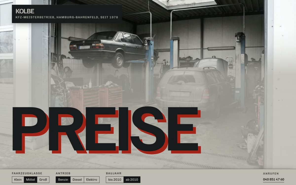 Startseite von KOLBE Kfz-Meisterbetrieb