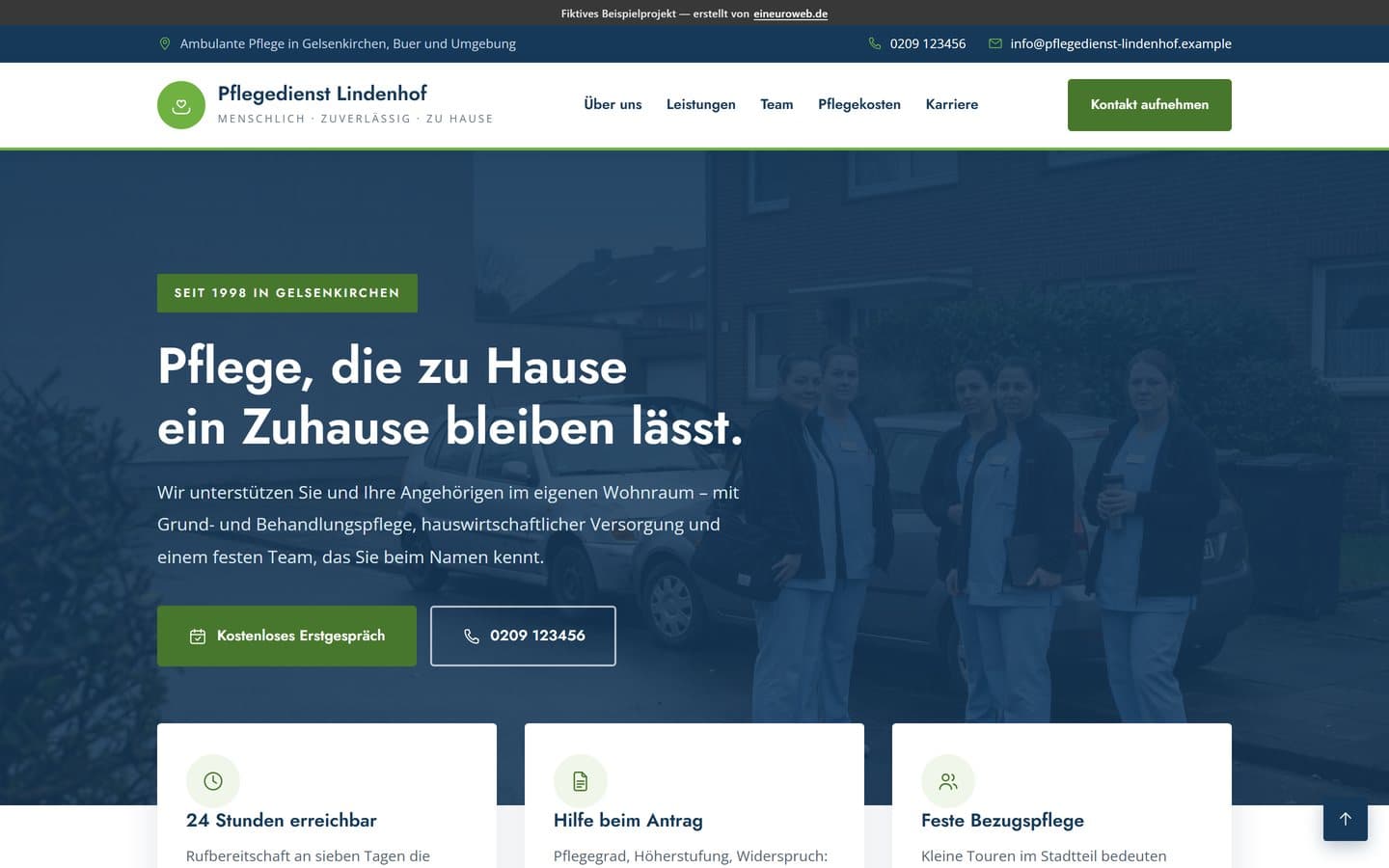 Startseite von Pflegedienst Lindenhof