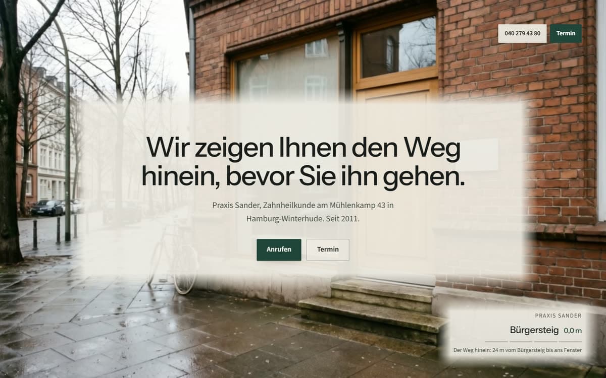 Startseite von PRAXIS SANDER