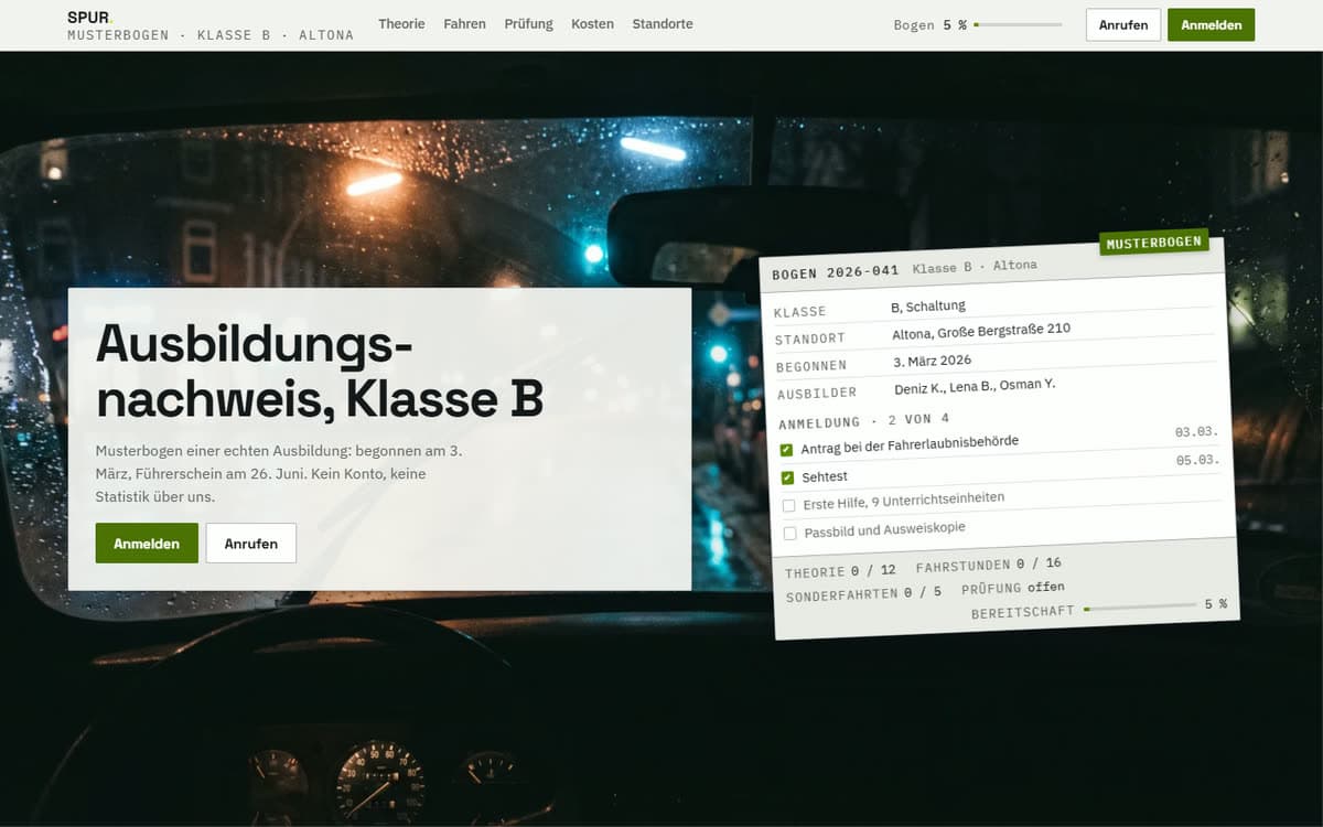 Startseite von SPUR Fahrschule