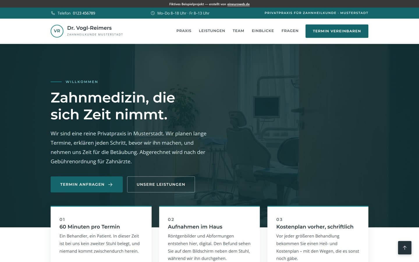 Startseite von Zahnarztpraxis Dr. Vogl-Reimers