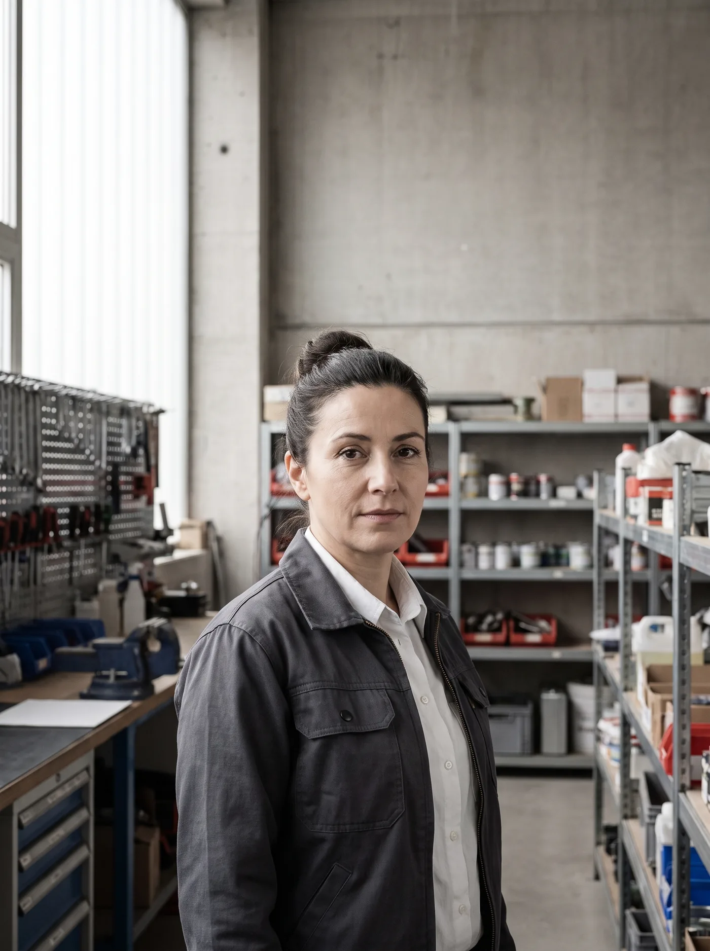 Aylin Demir, Geschäftsführung, im Lager von KLARWERK.