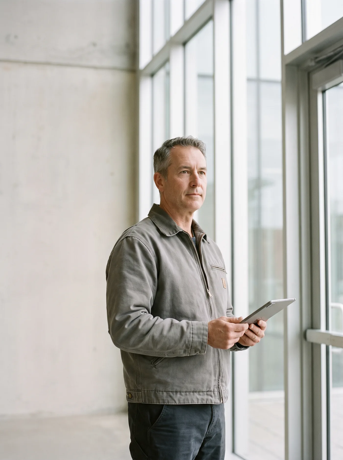 Robert Paulsen, Objektleitung Nord, in einer Bürolobby.