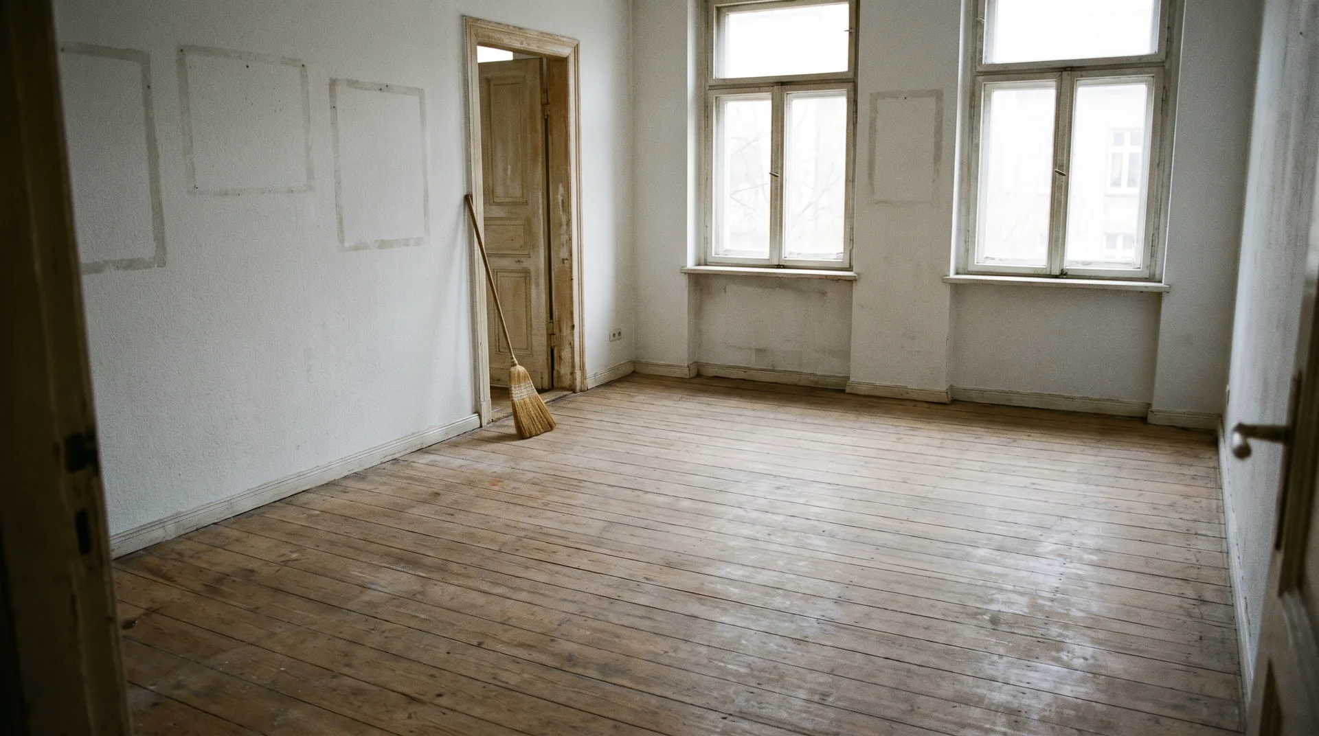 Die alte Wohnung, leer und gefegt, helle Stellen an der Wand, wo die Bilder hingen.